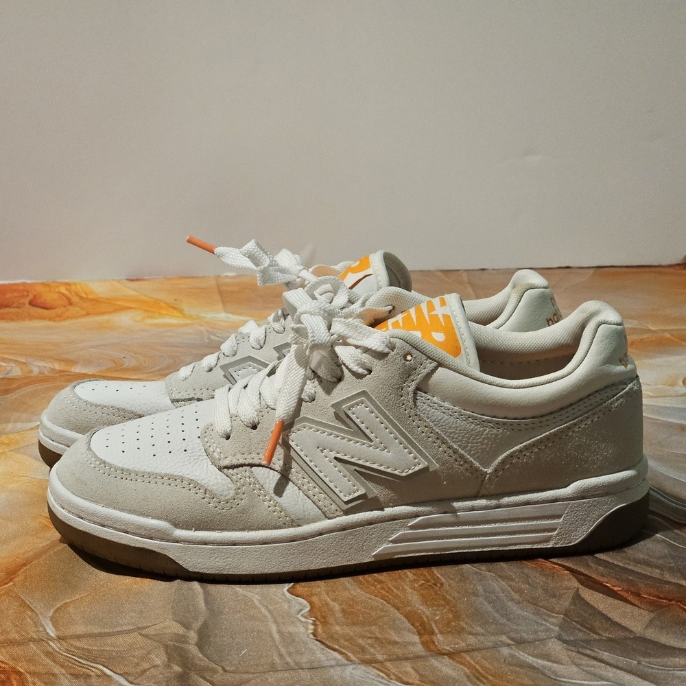 New Balance 480 BB480LDK Women's Size 7 White Gray Orange Sneakers